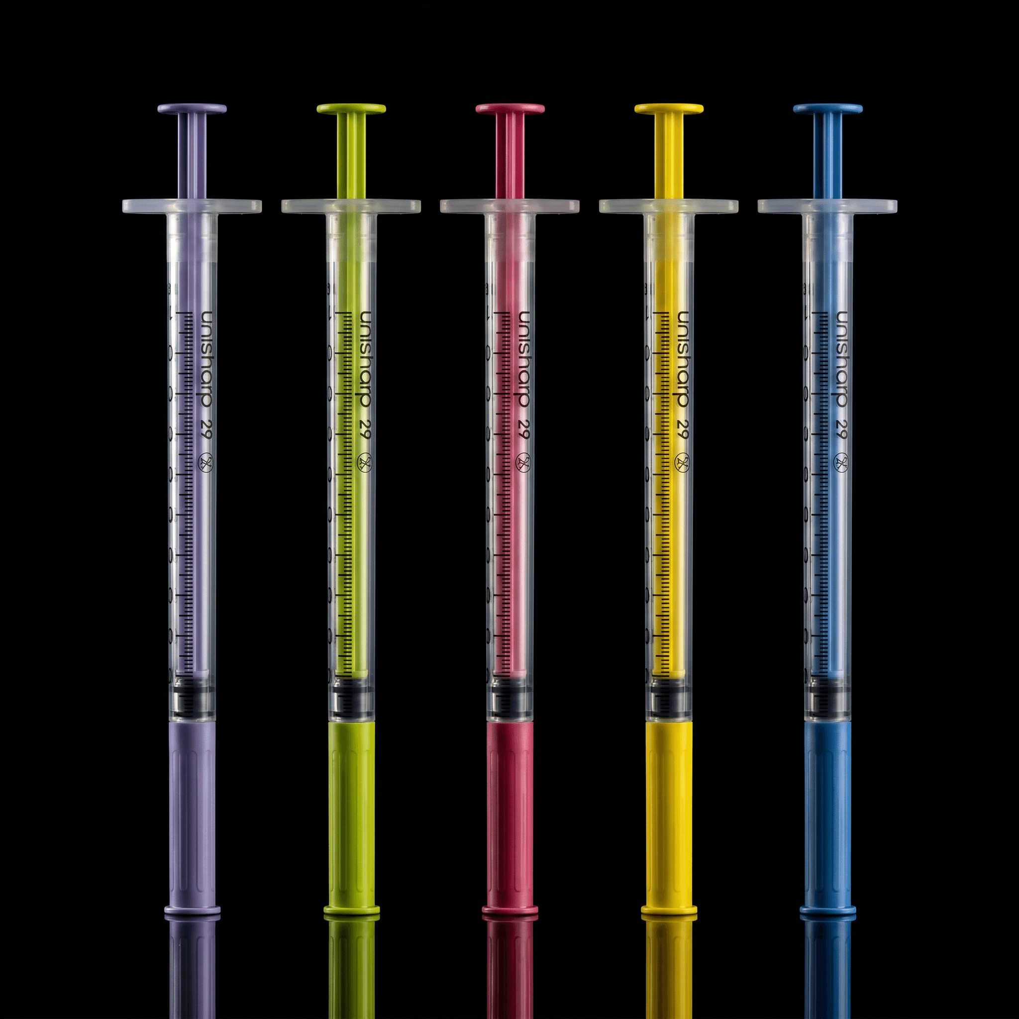 Unisharp Fixed Needle Syringes 0.3mL 32G × 8mm × 100